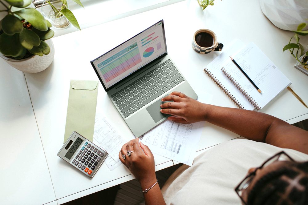 Operational data and reporting on a laptop screen