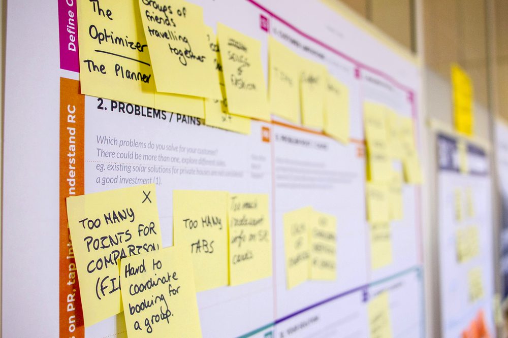 Governance framework mapped out on a planning wall